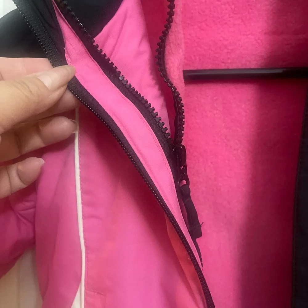 The Children's Place Pink and Cream winter snow  3 in 1 jacket